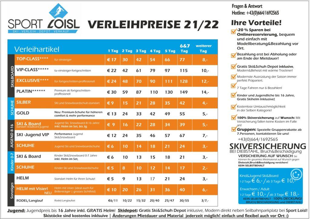Sport Loisl | Skiverleih, Service, Depot, Sportgeschäft | Ladis, Tirol